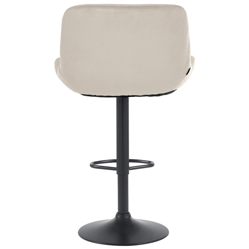 Lot de 2 tabourets de bar Solon en velours crème