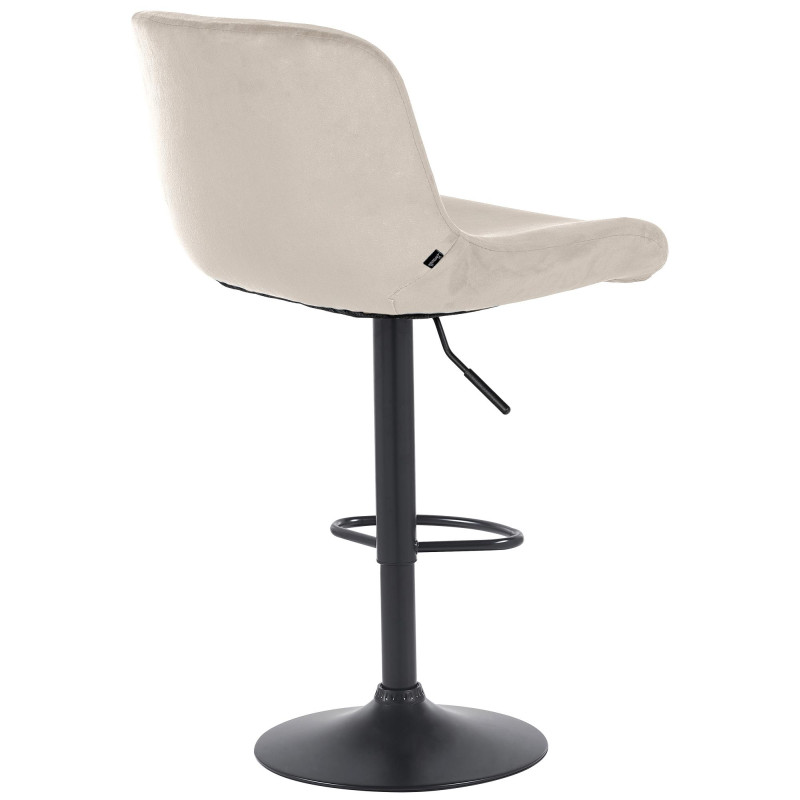 Lot de 2 tabourets de bar Solon en velours crème