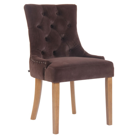 Chaise de salle à manger en velours Aberdeen marron clair antique