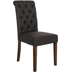 Chaise de salle à manger Lisburn, tissu noir