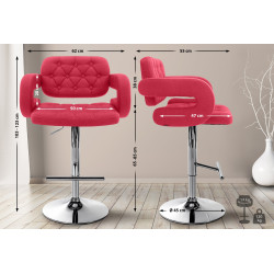 Tabouret de bar Dublin FABRIC C rouge