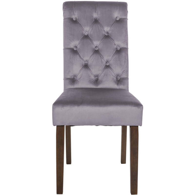Chaise de salle à manger Lisburn en velours gris foncé