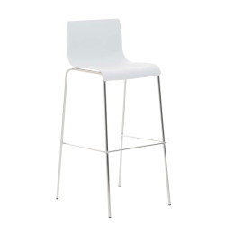 Tabouret de bar chromé Hoover avec cadre à 4 pieds blanc