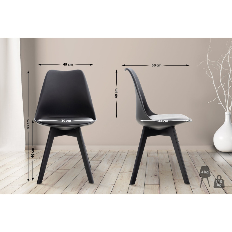 Chaise Linares noir/noir