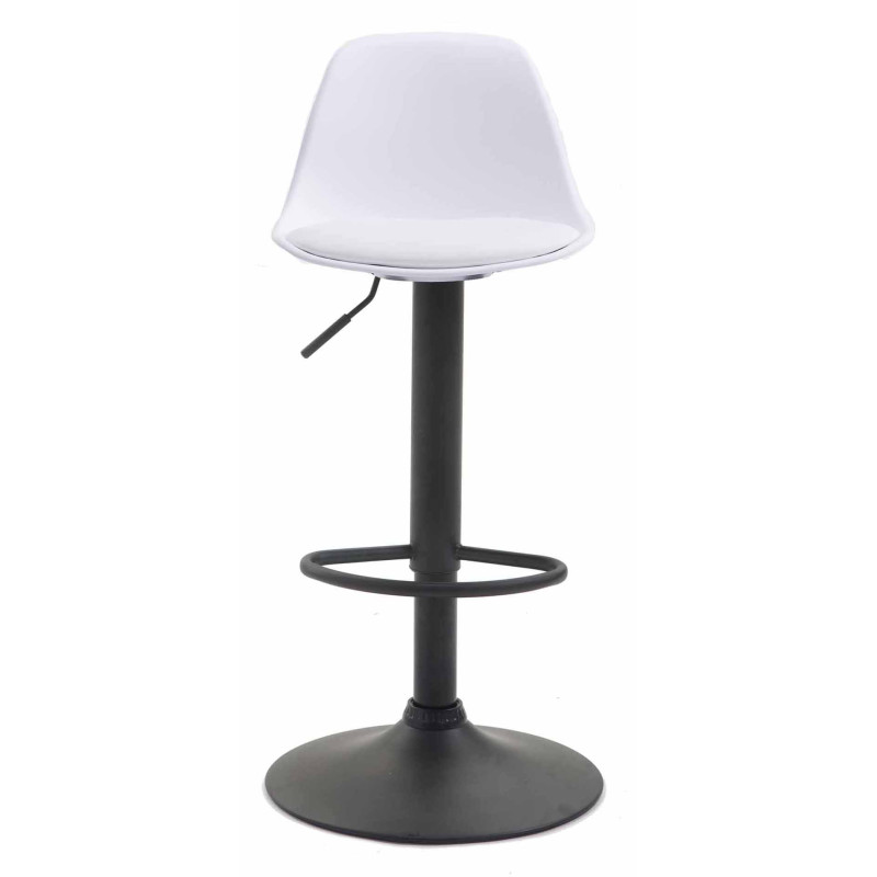 Lot de 2 tabourets de bar Kiel en plastique noir blanc