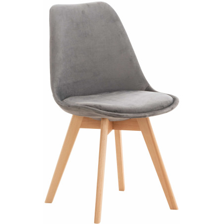 Fauteuil Linares, velours gris