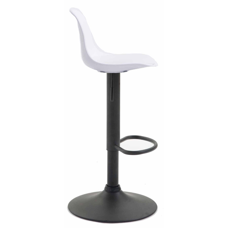 Lot de 2 tabourets de bar Kiel en plastique noir blanc