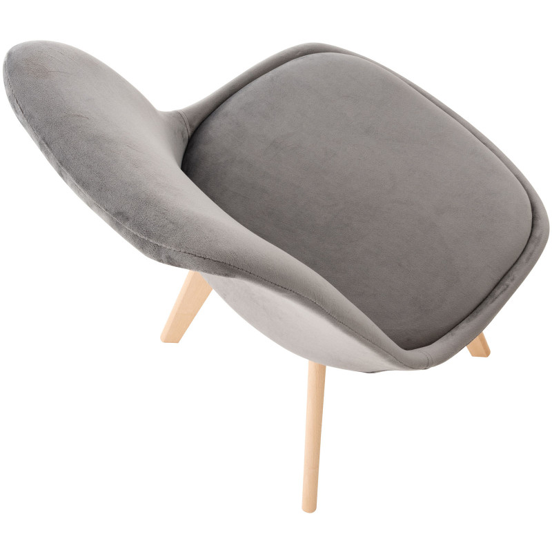 Fauteuil Linares, velours gris