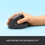 Souris ergonomique - Sans fil - Logitech - Lift - Silencieuse - Graphite