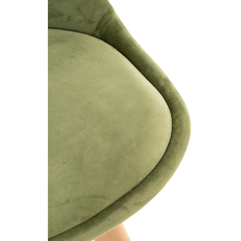 Fauteuil Linares, velours vert clair