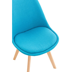 Lot de 4 chaises Linares tissu turquoise