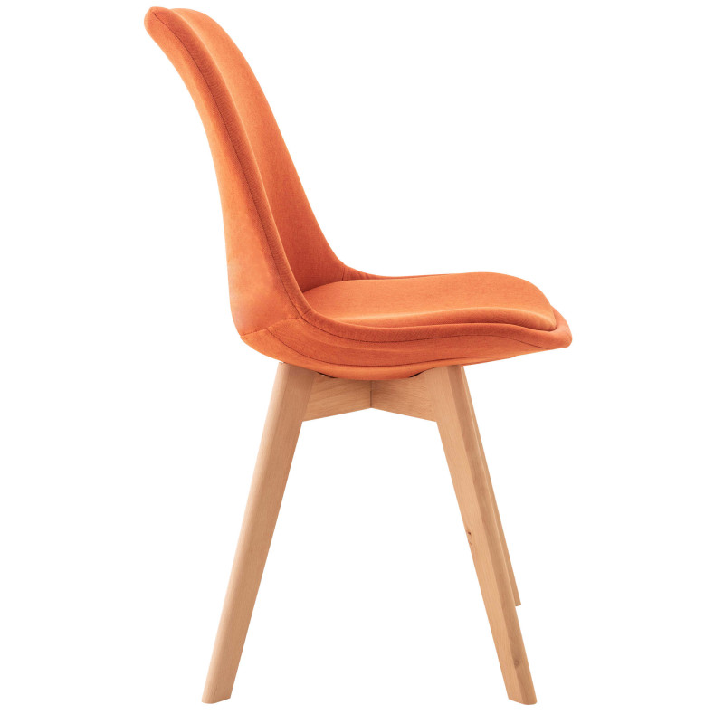 Lot de 4 chaises Linares en tissu orange