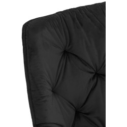 Fauteuil Tanna, velours, noir