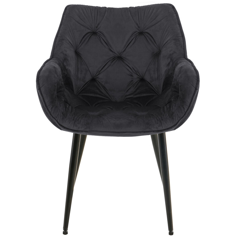 Chaise Tanna en velours noir