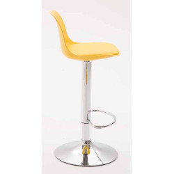 Lot de 2 tabourets de bar Kiel en plastique chromé jaune