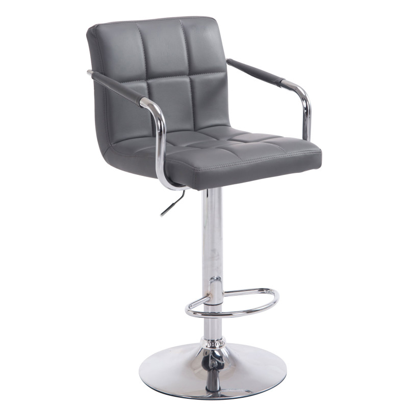 Tabouret de bar Lucy V2 chromé gris