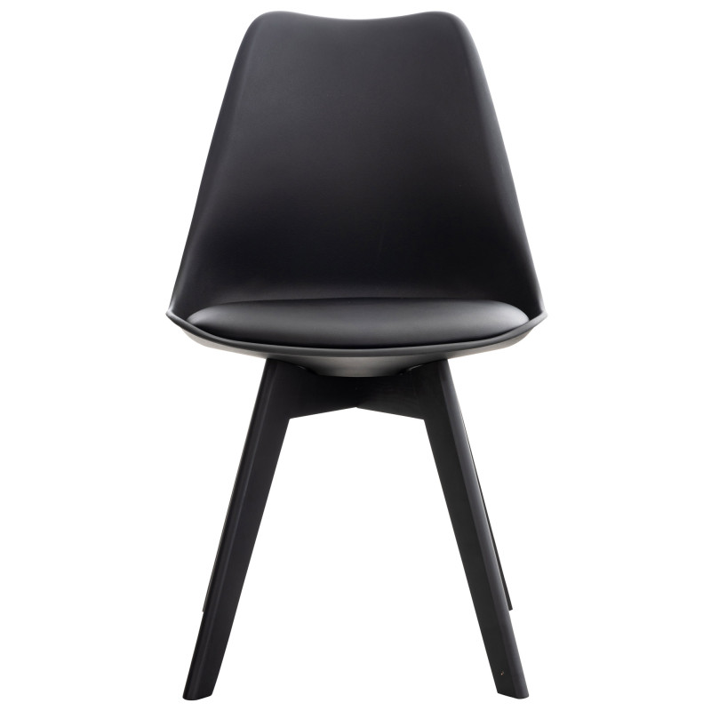 Ensemble de 4 chaises Linares en plastique noir/noir