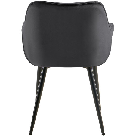 Chaise en velours Tanna gris foncé