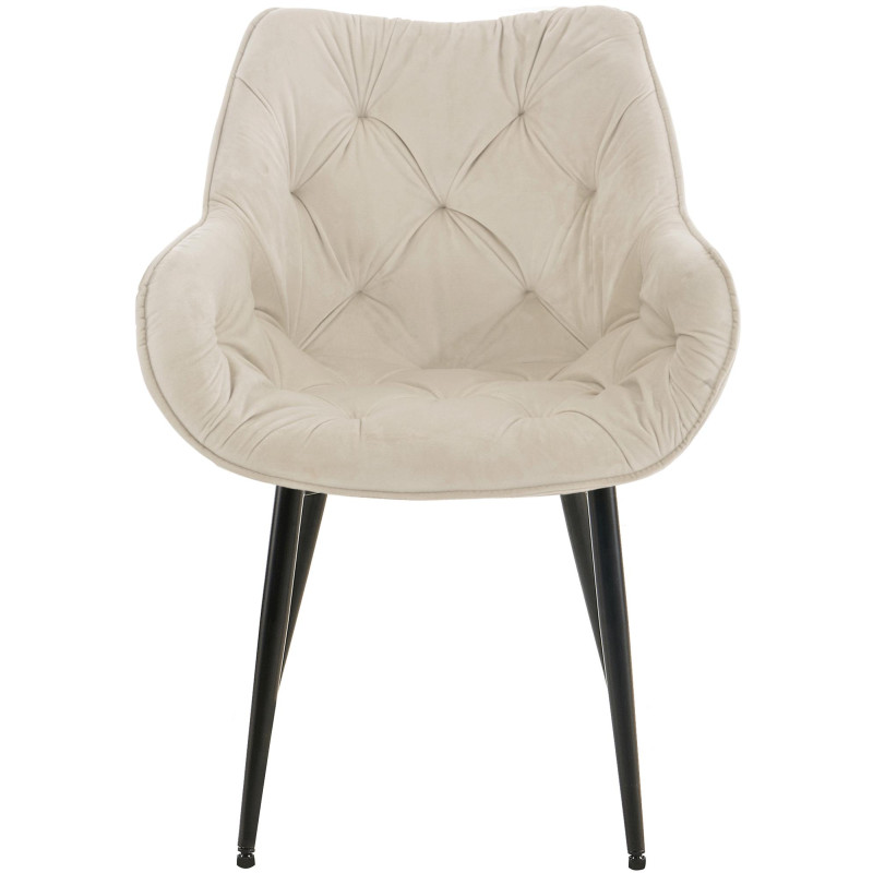 Chaise Tanna en velours crème