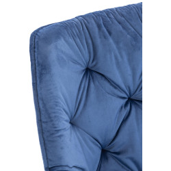 Chaise en velours Tanna bleu