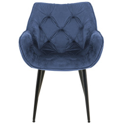 Chaise en velours Tanna bleu