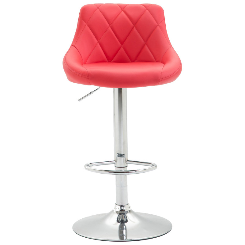 Tabouret de bar Lazio similicuir chromé rouge