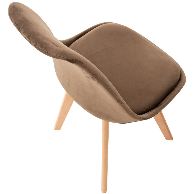 Ensemble de 4 chaises Linares en velours marron foncé