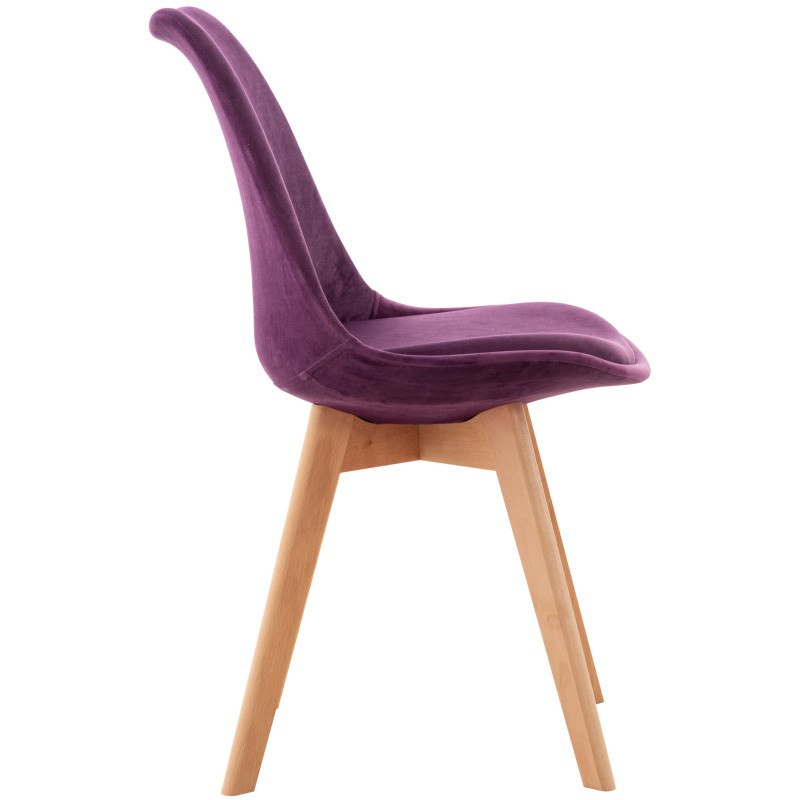 Lot de 4 chaises en velours Linares violet