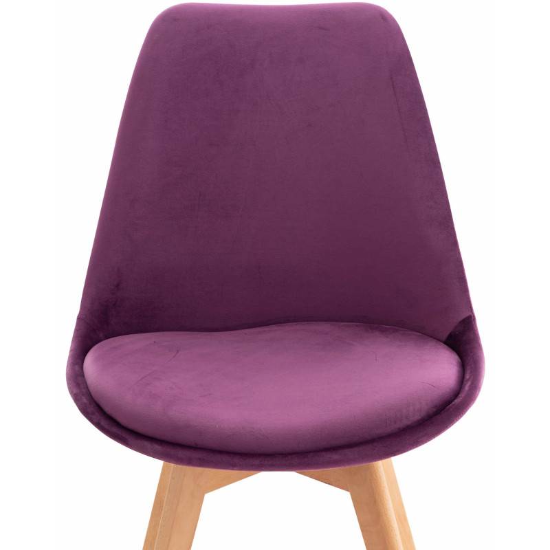 Lot de 4 chaises en velours Linares violet
