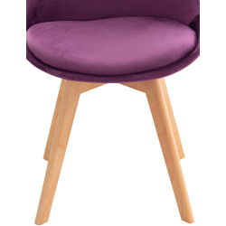 Ensemble de 4 chaises Linares en velours violet