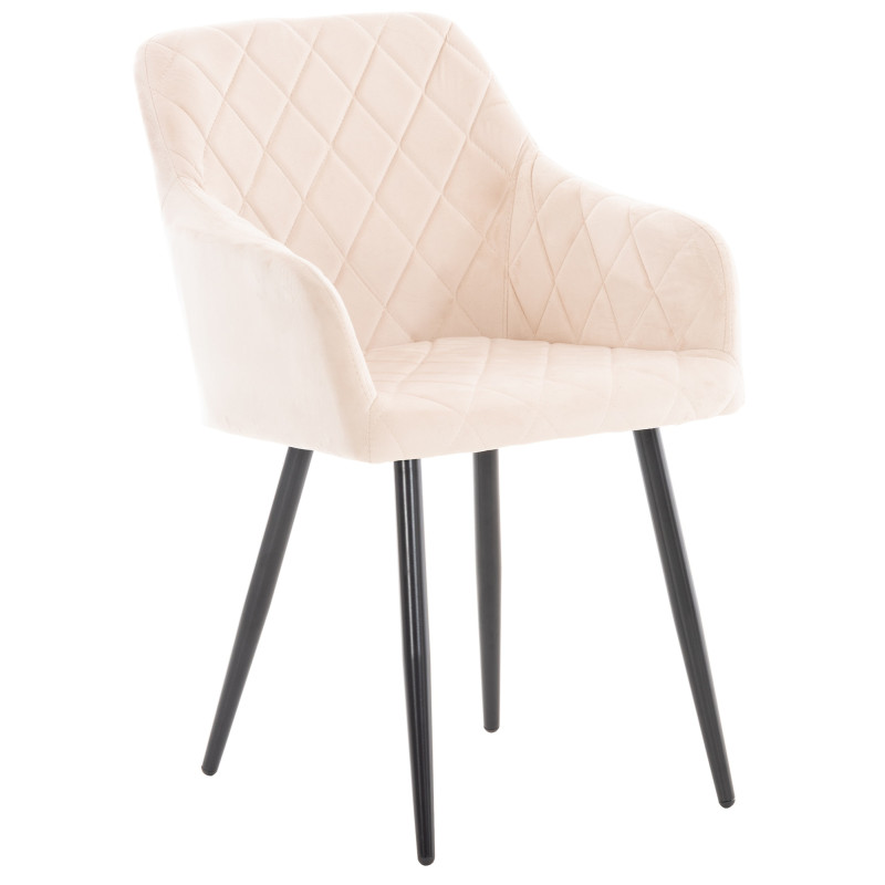 Chaise de salle à manger Shila en velours beige