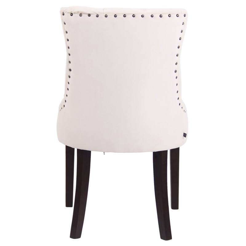 Lot de 4 chaises de salle à manger Aberdeen en velours crème antique