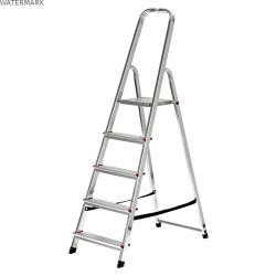 Échelle pliante à 5 marches Krause 729 Argenté Acier inoxydable Aluminium