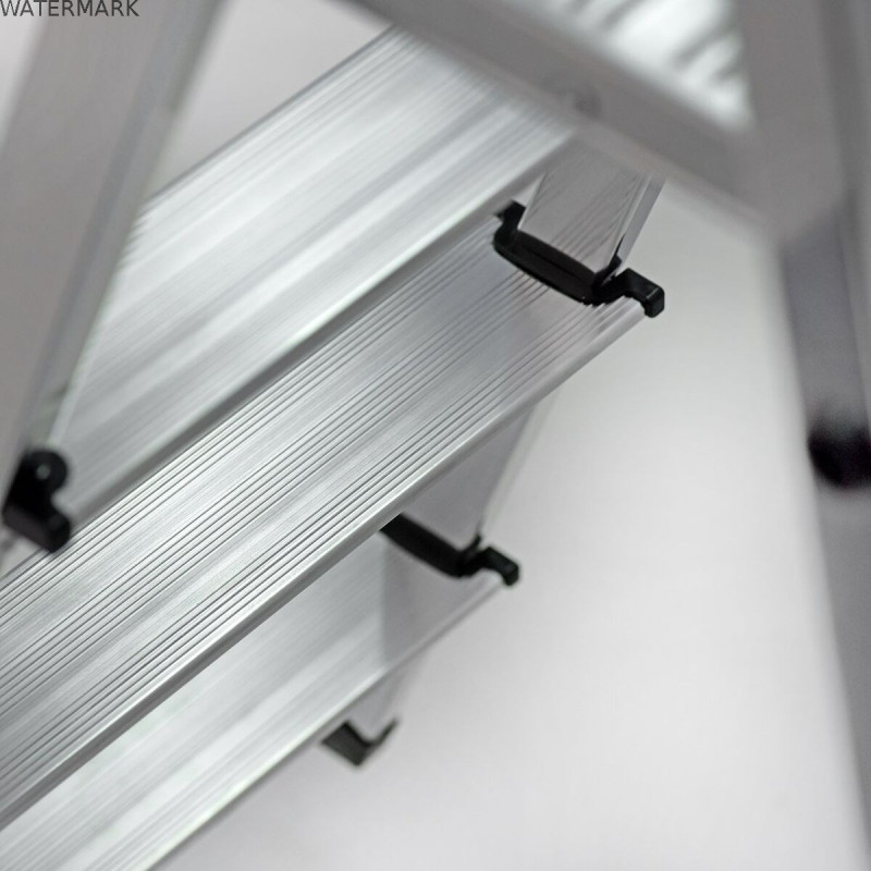 Échelle pliante à 5 marches Krause 729 Argenté Acier inoxydable Aluminium