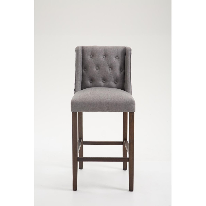 Tabouret de bar Cassandra en tissu antique foncé gris clair