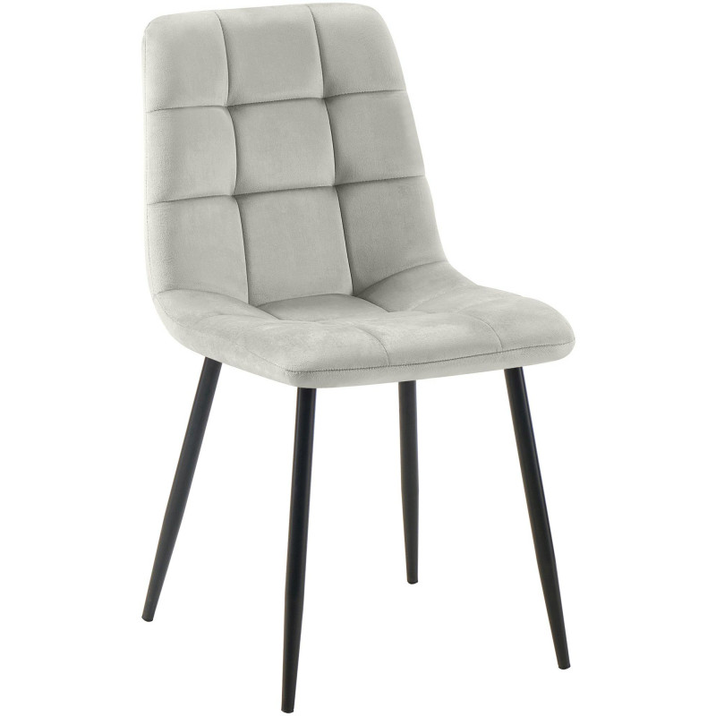 Chaise de salle à manger Tilde en velours gris