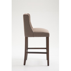 Tabouret de bar Cassandra en tissu antique foncé taupe