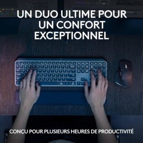 Ensemble Clavier Souris - Sans fil - Logitech - MX Keys S - AZERTY - Graphite