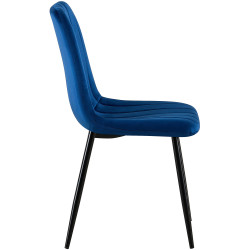 Chaise en velours Dijon bleu