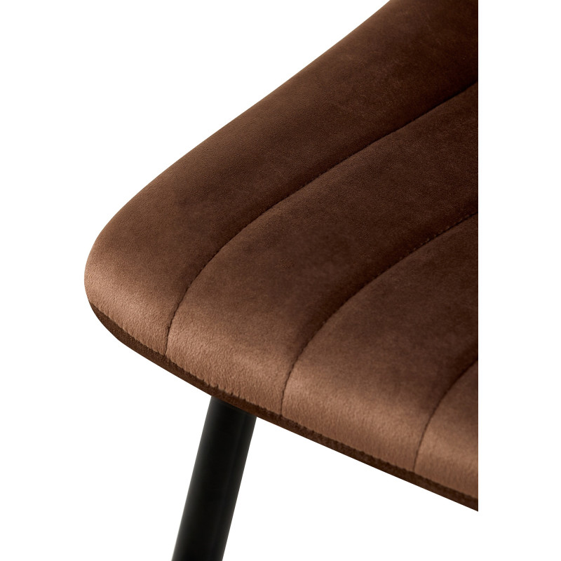 Fauteuil Dijon, velours, marron