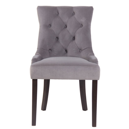 Lot de 4 chaises de salle à manger Aberdeen en velours gris antique