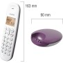 Téléphone fixe sans fil - LOGICOM - DECT ILOA 150 SOLO - Aubergine - Sans répondeur