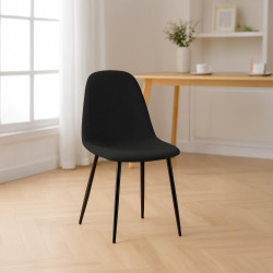 Chaise de salle à manger Napier en tissu noir