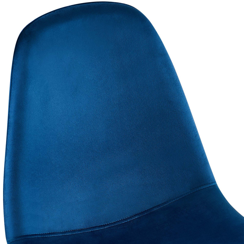 Chaise de salle à manger Napier en velours bleu