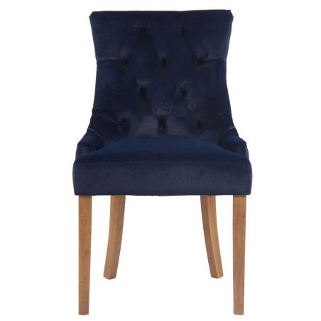 Lot de 4 chaises de salle à manger Aberdeen en velours bleu clair antique