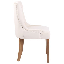 Lot de 4 chaises de salle à manger Aberdeen en velours crème clair antique