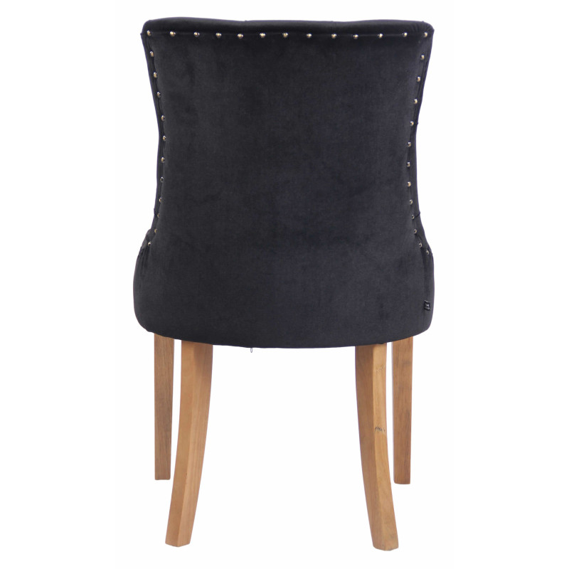 Ensemble de 4 chaises de salle à manger en velours Aberdeen noir clair antique