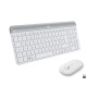 Ensemble Clavier Souris - Sans fil - Logitech - MK470 Slim - Silencieux - AZERTY - Blanc