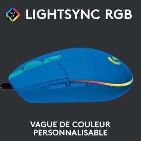 Souris gamer - Filaire - LOGITECH G - G203 - LIGHTSYNC - RGB - USB - Bleu