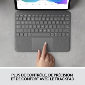 Clavier Folio Touch - LOGITECH - 1re, 2e, 3e et 4e générations -Gris